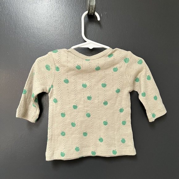 NWT Kate Quinn Organic Cotton Tan Apple Long Sleeve| Size 3-6 Months - Picture 4 of 4